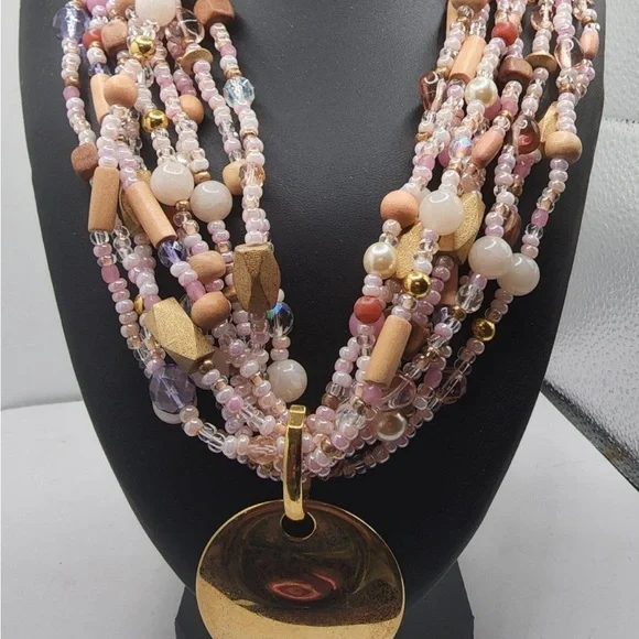 🔴SOLD🔴FIRM Joan Rivers Pink Multi-Strand Torsade Necklace lot#11 - Picture 3 of 7